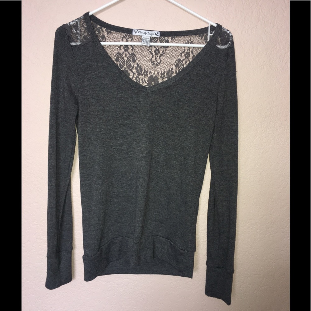 🖤 lace grey long sleeve shirt 🖤